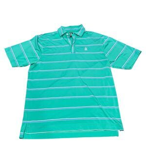 FootJoy Men’s Golf Polo Teal Green Stripes Size L